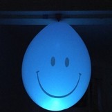 Balonky smajlík visící LED svítící 5ks mix modré